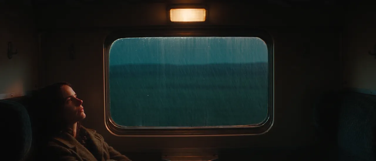 Night train, rain on the window