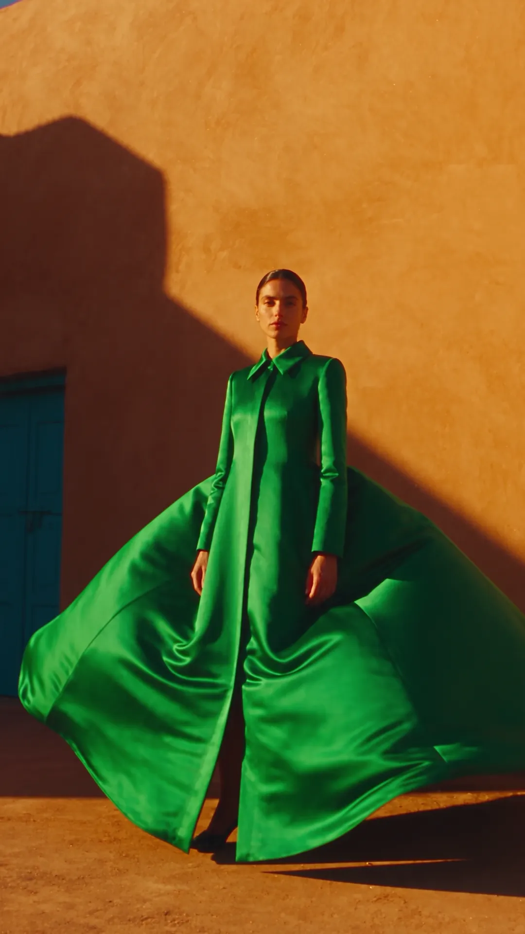 Silk coat in a wind tunnel